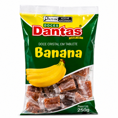 Doce Cristal em Tablete - Banana – 16x250g